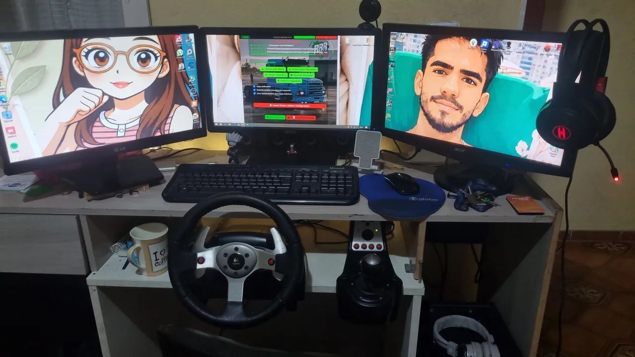 Pc gamer e volante logitech g25, mais pedal e câmbio  - Foto 2