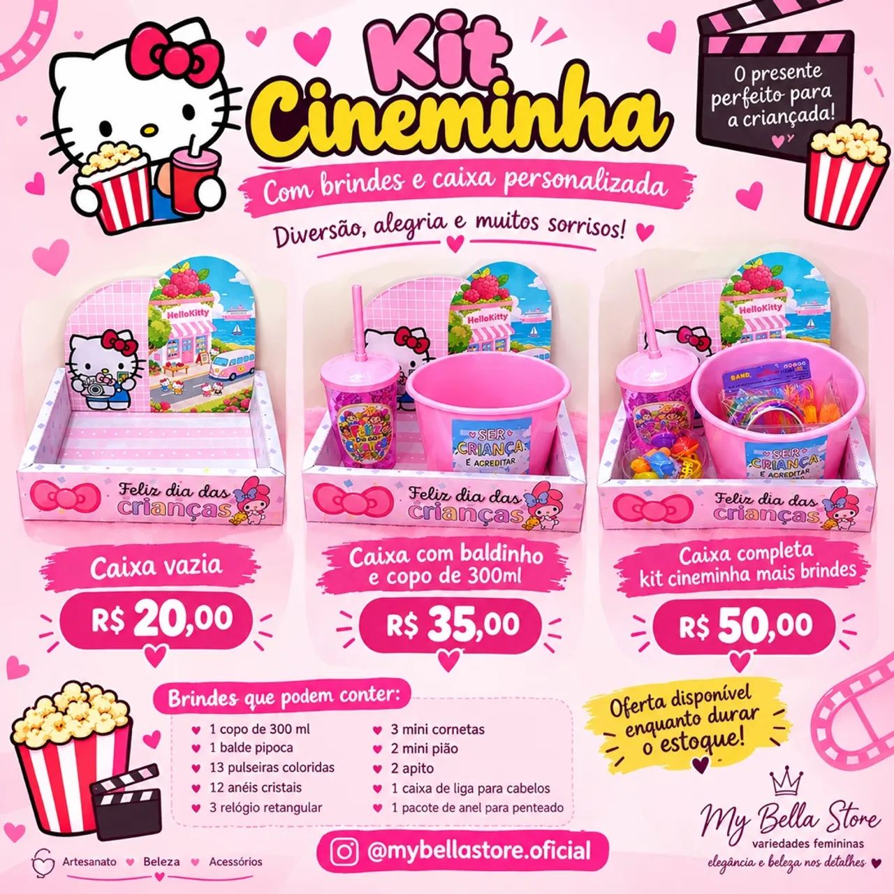 Dia das crianças kit cineminha 
