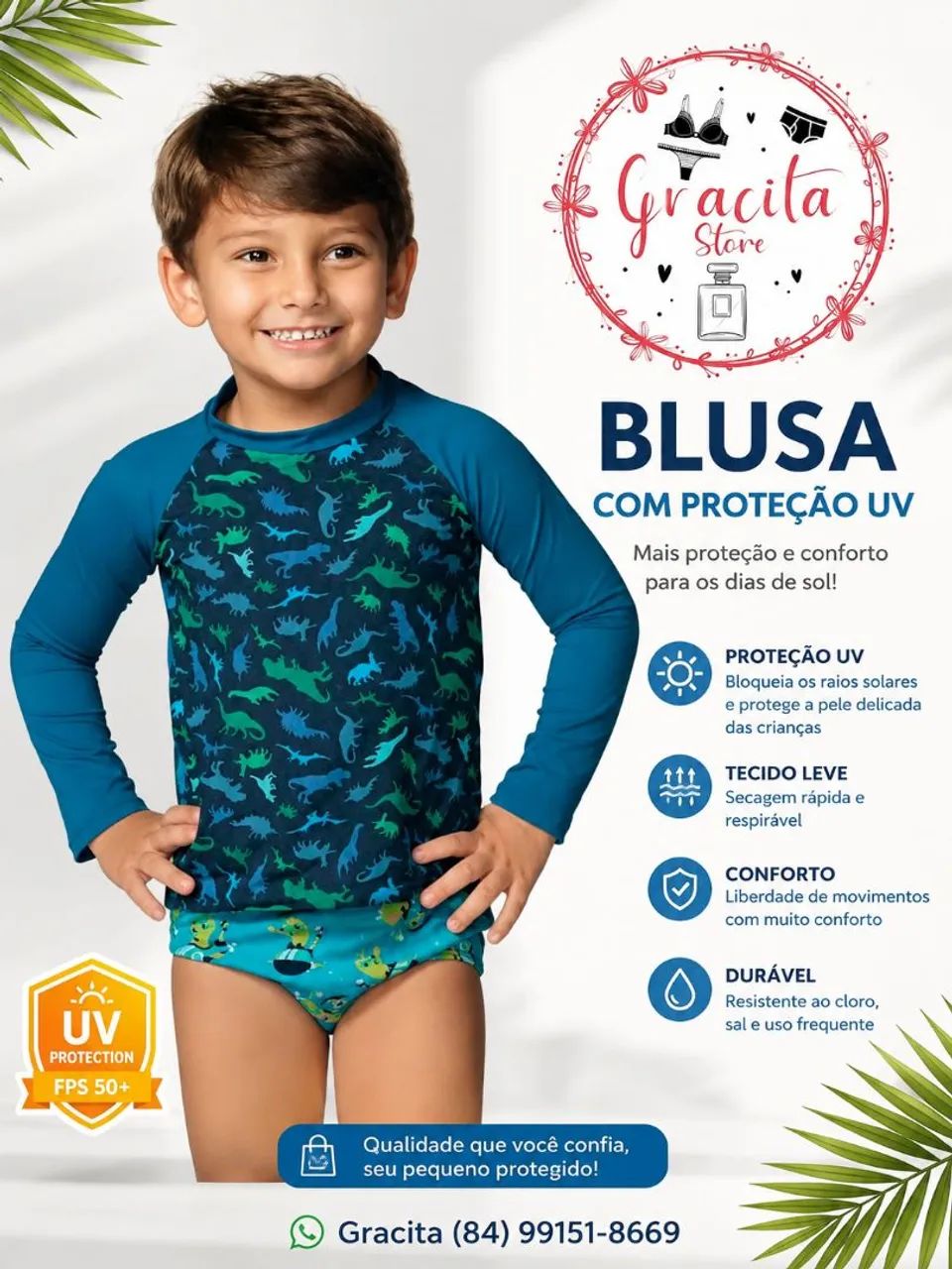 Camiseta Proteção Solar Infantil  - Foto 4
