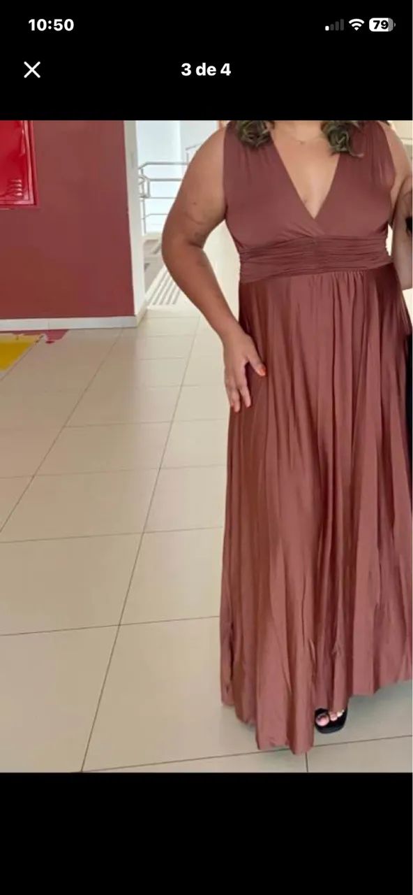 Vestido social marrom  - Foto 3
