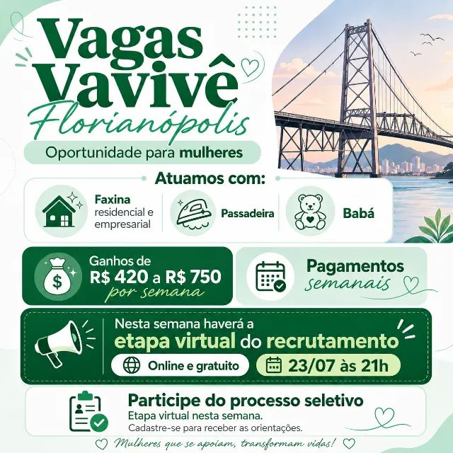 DIARISTA/DOMÉSTICA - FLORIANÓPOLIS