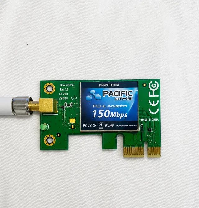 Placa de Rede Wi-Fi PCI-E 150Mbps Pacific Network + Antena - Foto 2