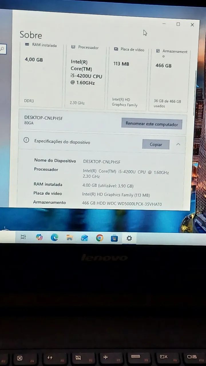 Notebook Lenovo - Intel Core i5 4° Geração - Foto 3