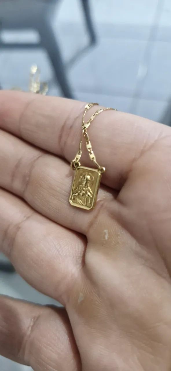 CORRENTE ESCAPULÁRIO PIASTRINE 60CM OURO 18K - Foto 3