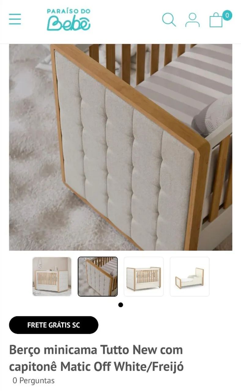 Berço com Mini cama ( NOVO NA CAIXA) - Foto 2