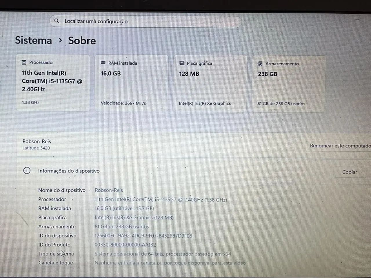  NOTEBOOK DELL LATITUDE 3420 - À VENDA! - Foto 3