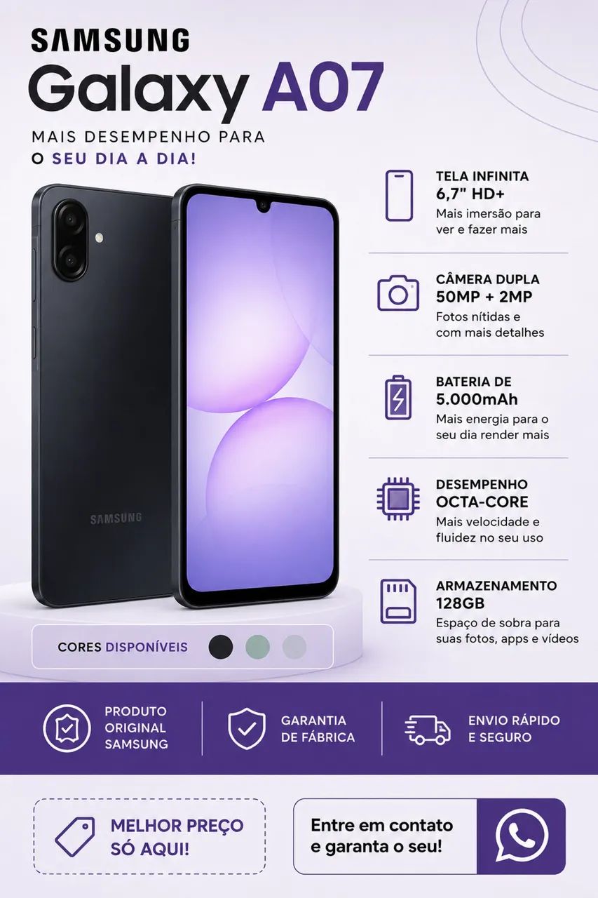 Smartphone Samsung A07 - Foto 2
