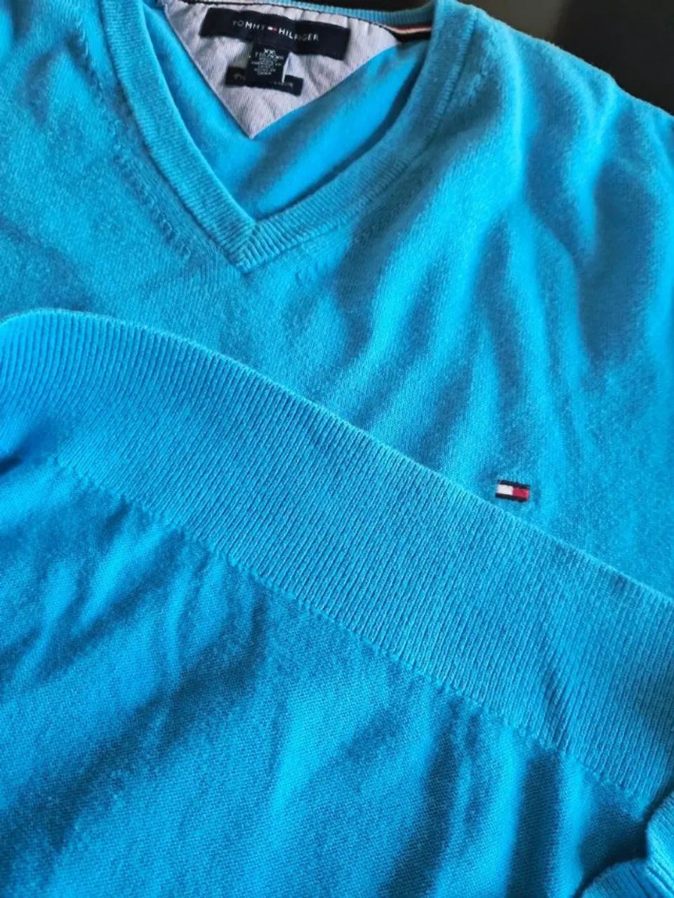 Tommy Hilfiger suéter corte v azul  - Foto 3