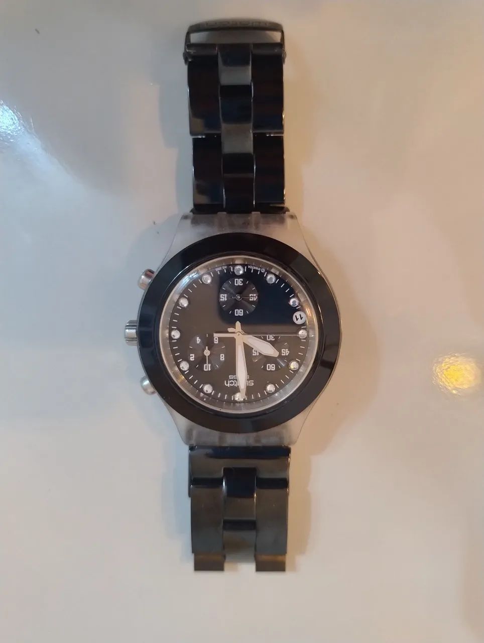 Relógio Swacht Irony Diaphane Chrono Full Blooded Night original 