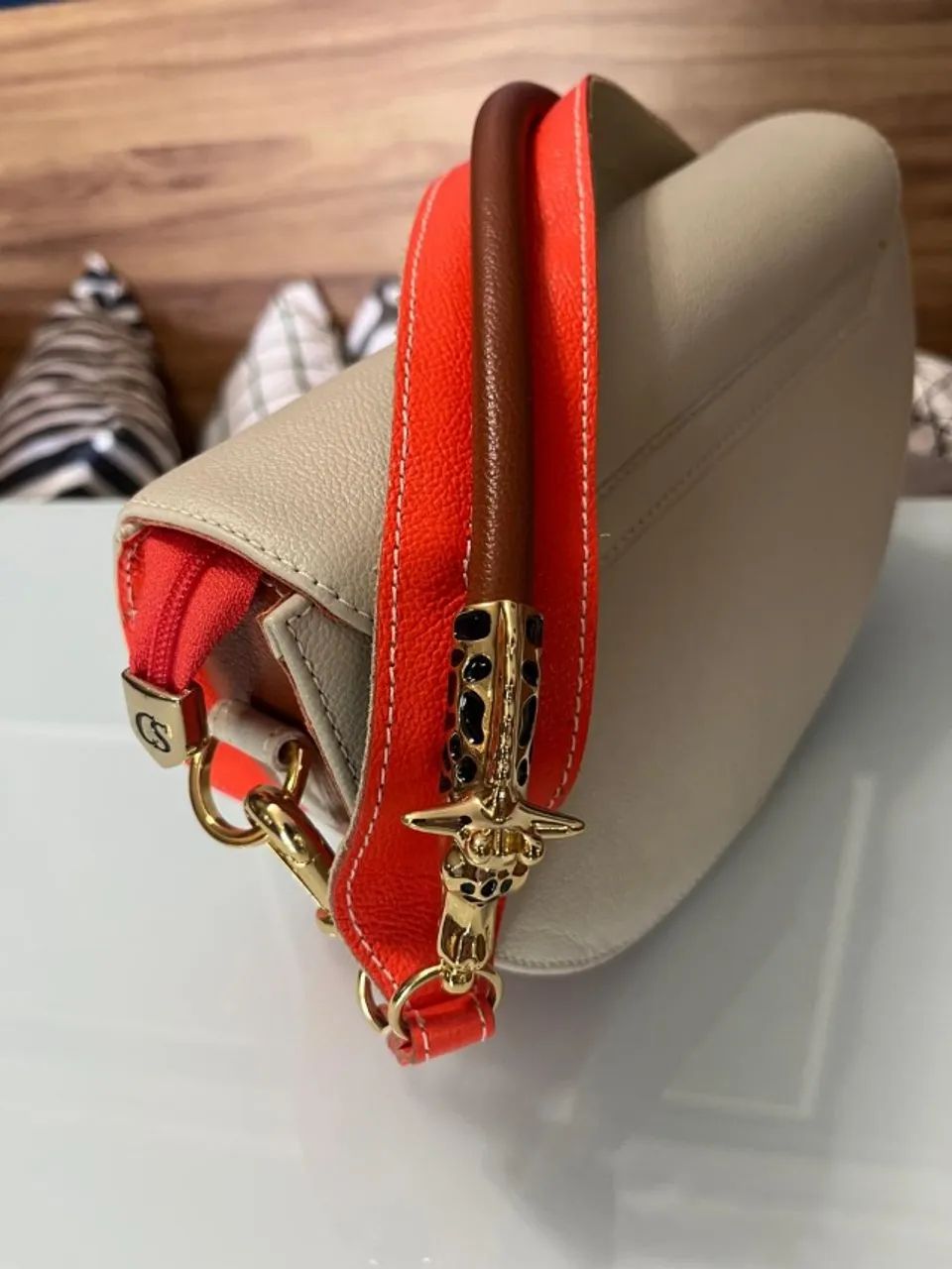 Bolsa de ombro bege - Foto 4