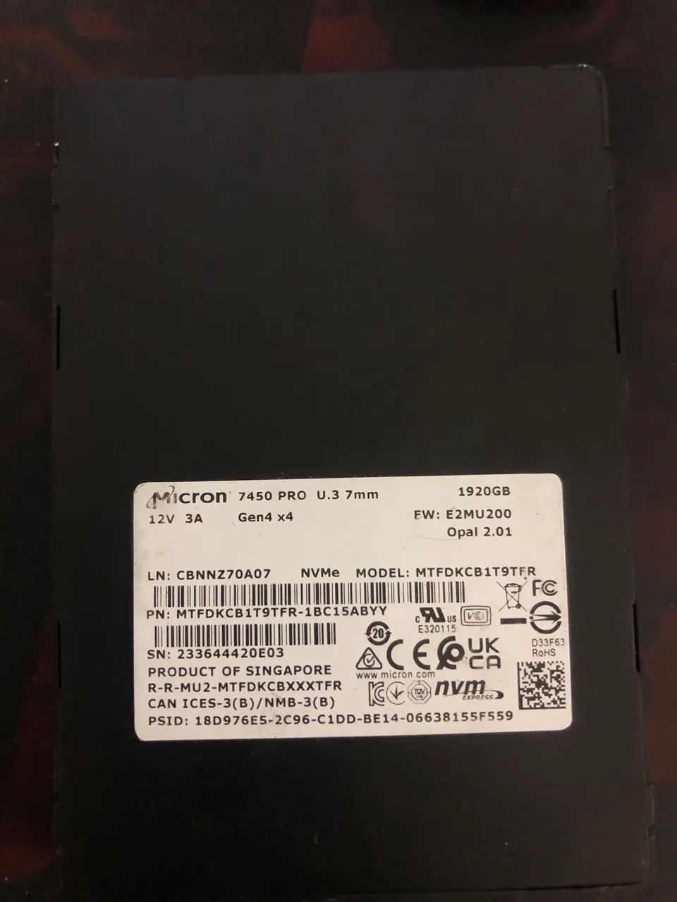 Mícron 7450 PRO 1920GB