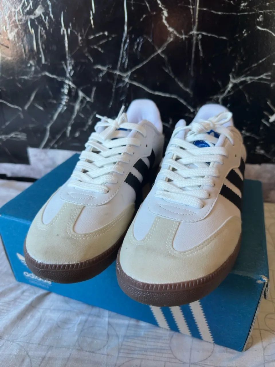 Adidas Samba branco e preto 43 - Foto 2