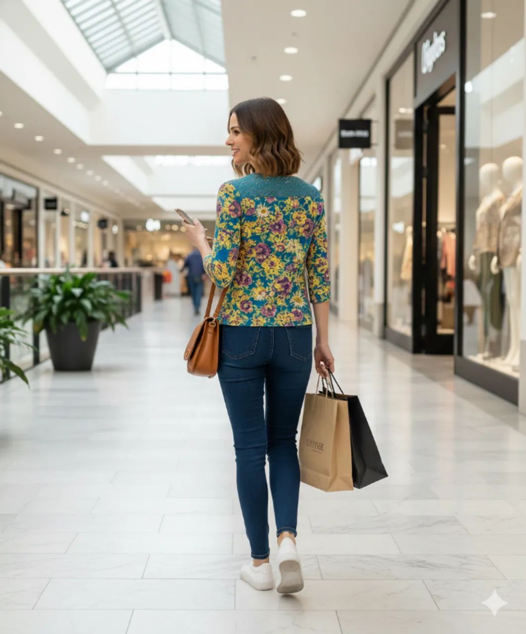 Blusa Floral Feminina Estampada Miçangas E Renda Boho Chic - Foto 2