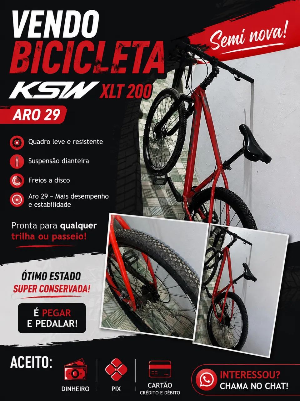 Bicicleta semi nova 