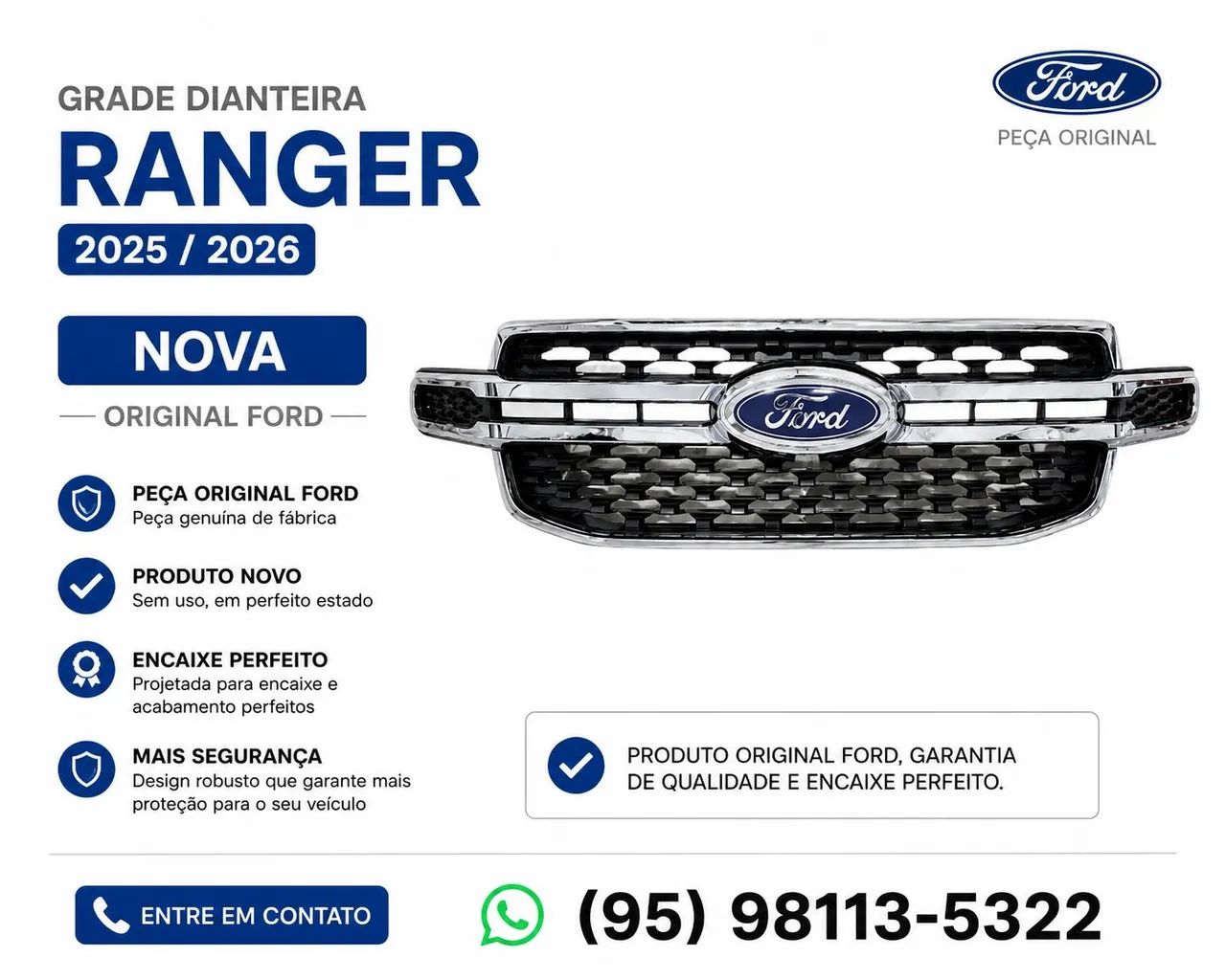 Grade cromada completa Ford Ranger 2024 - Foto 3