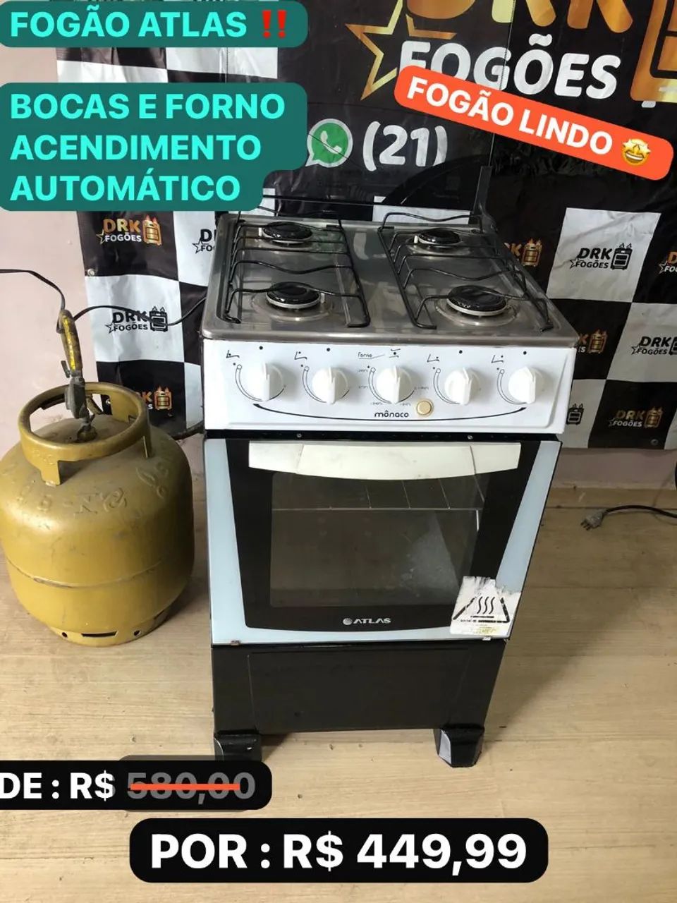 Fogão atlas automático 4 bocas 