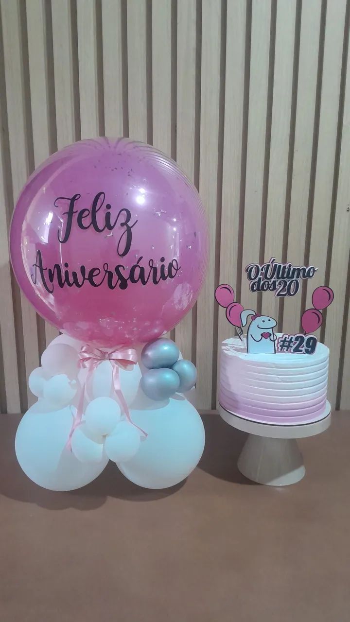 Kit bolo e balão 