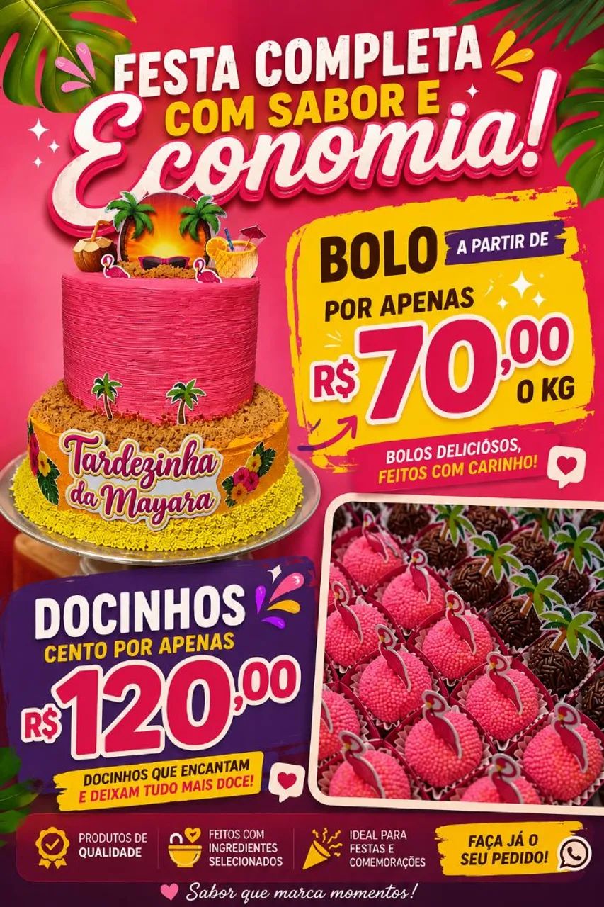 Bolos e doces para festa 
