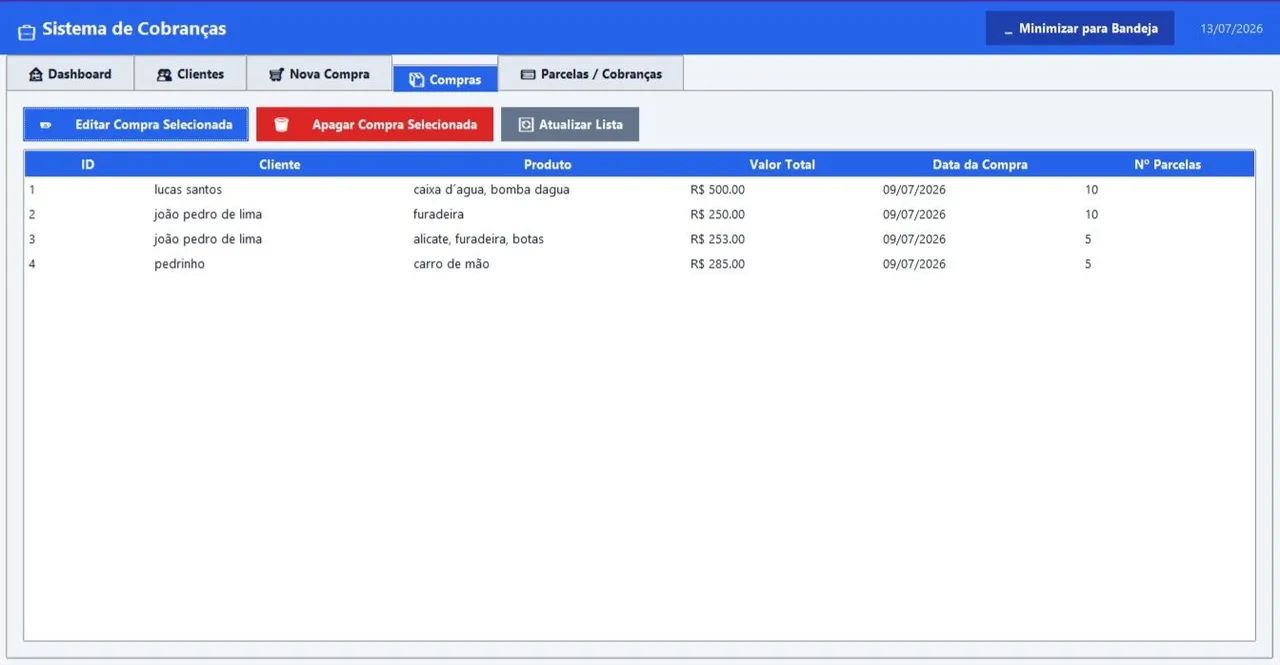 Programa para Organizar e gerenciar Clientes, vendas, parcelas e cobranças  - Foto 3