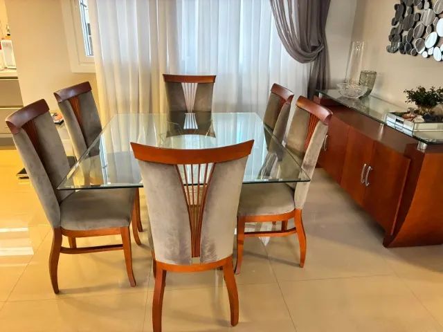 Mesa de jantar com 6 cadeiras e balcão - Foto 4