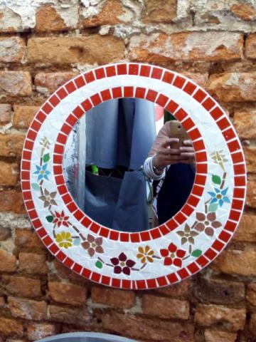 Moldura espelho Mosaico flores - Foto 3