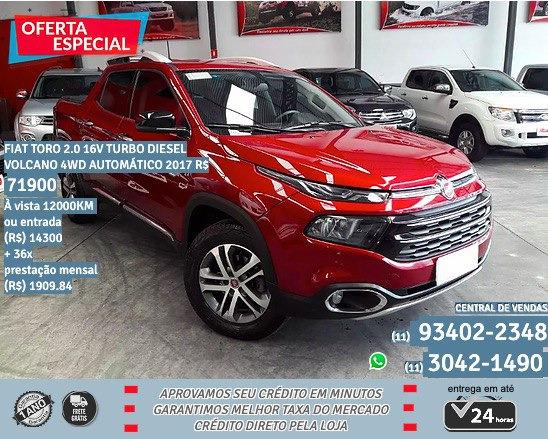 Fiat Toro vermelho 2.0 16V Turbo Diesel 2017 R$71999