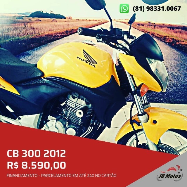 JB-HONDA CB 300R 2012 ENT. + 24X DE R$ 376,90 NO CARTÃO DE CRÉDITO.
