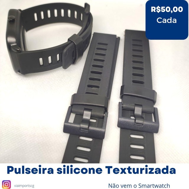 Pulseira Texturizada Silicone 20mm