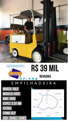 Empilhadeira yale 2,5t motor Opala nacional - no estado