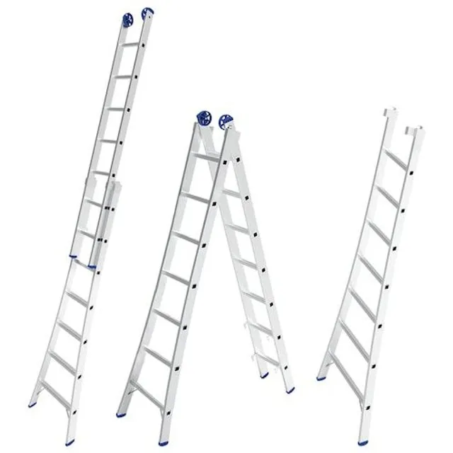 Escada Extensiva Mor 2x7 Alumínio - 14 Degraus<br><br>
