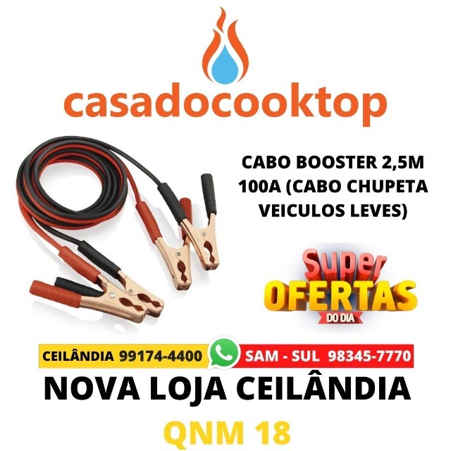 Cabo Booster 2,5M 100A (Cabo Chupeta Veiculos Leves) Multilaser