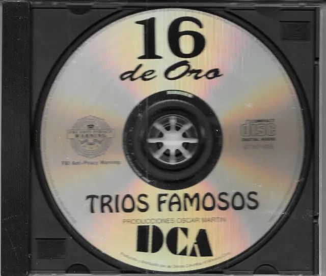 CD: Trios Mexicanos -- 16 de Oro (Los Panchos, Los Dandys, Los 3 Ases, Trio San Juan) - Foto 2