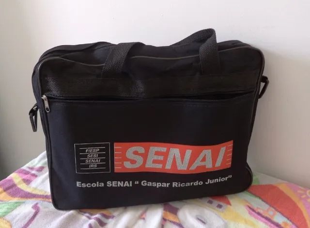 Bolsa Senai, Em Napa. Na Cor Preta