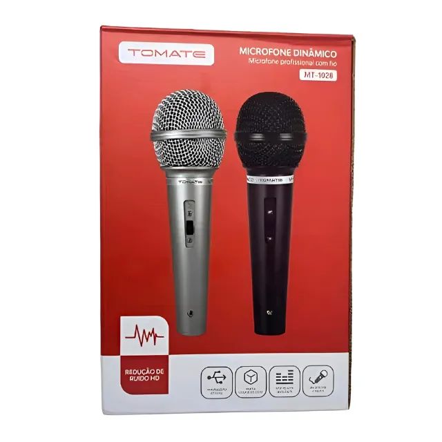 Microfone Dinâmico Profissional com Fio Tomate MT-1028 - Foto 2