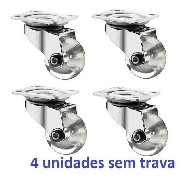 Rodizio Giratorio Transp  35mm - 1 1/2pol Kit 4pçs Bfh1920 2