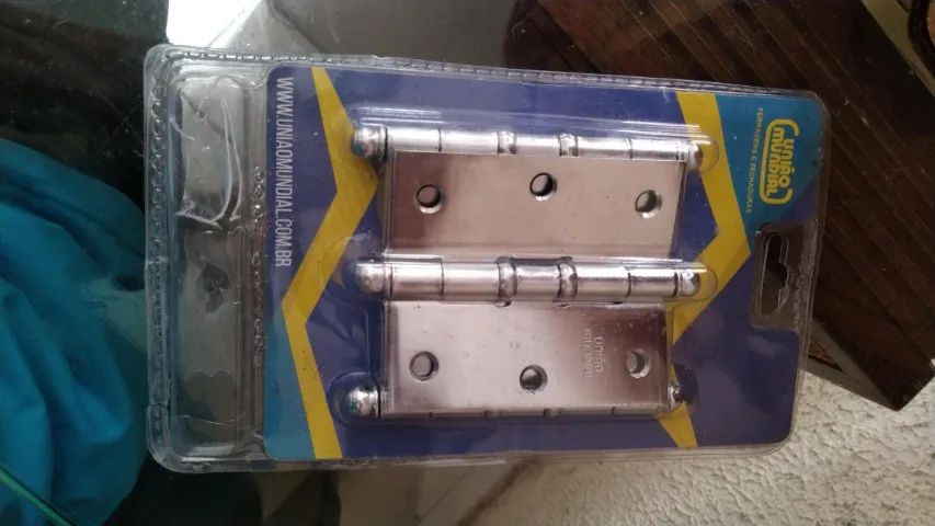 dobradica aco 3 1/2 x 3 cromado uniao mundial - Foto 2