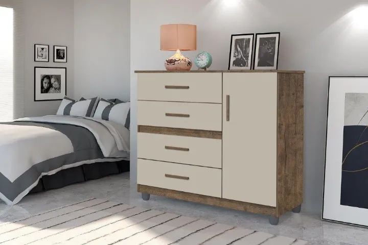 Cômoda Pietra 4 Gavetas + 1 Porta! Frete e montagem grátis.  - Foto 4
