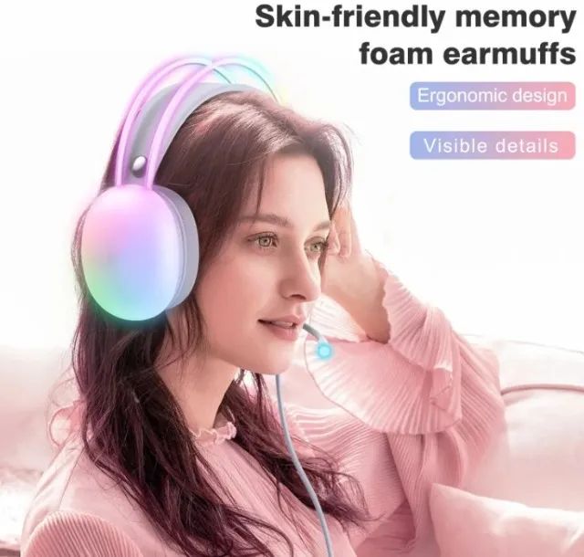 Headset Onikuma X25 Rgb Branco ou Preto - Foto 2