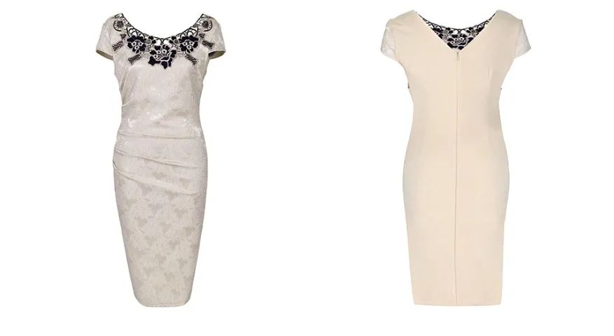 Vestido Midi Drapeado Detalhe Bordado - Foto 5