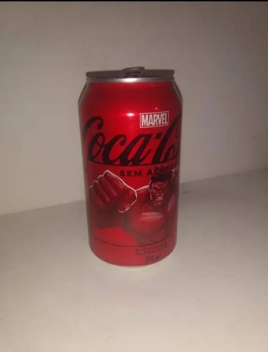 Latinha Coleção Marvel Coca Cola Hulk Higienizada - Foto 3