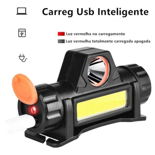 Lanterna de Cabeça 1 Led Sinalizador High Power Head Lamp _ FE180 - Foto 5