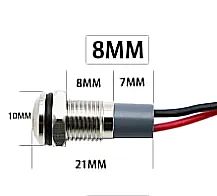 Luz indicadora LED 8mm, IP67 64302737195651121