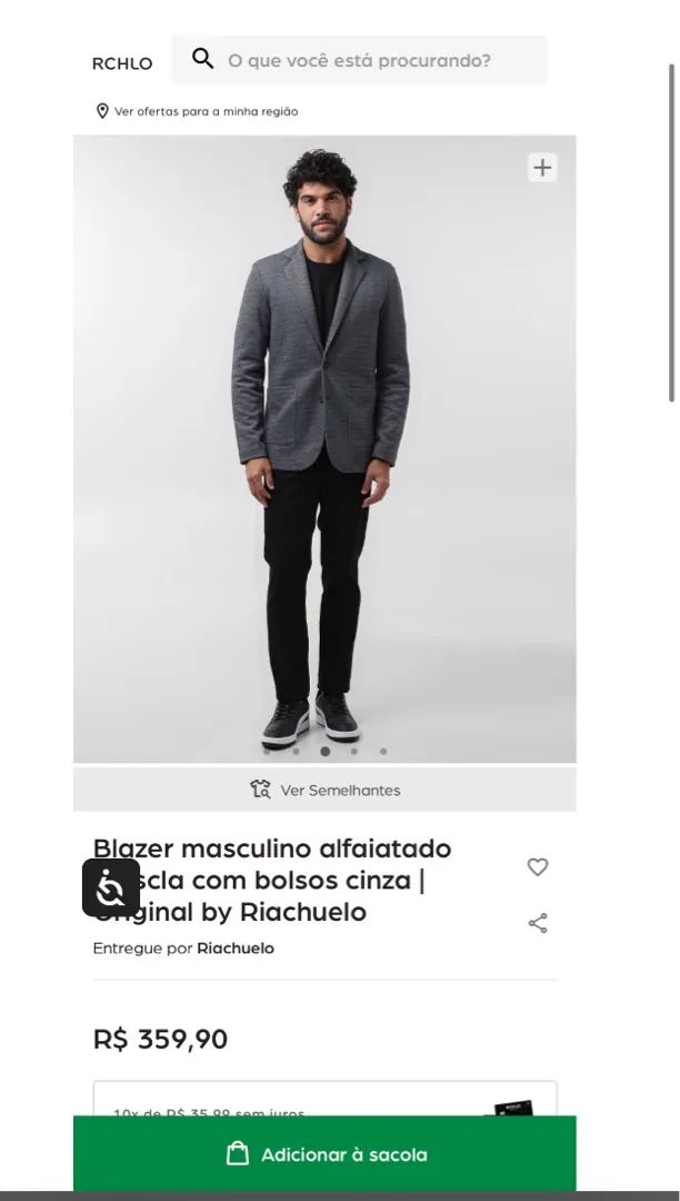 Blazer Cinza Tam M 48 - Foto 3