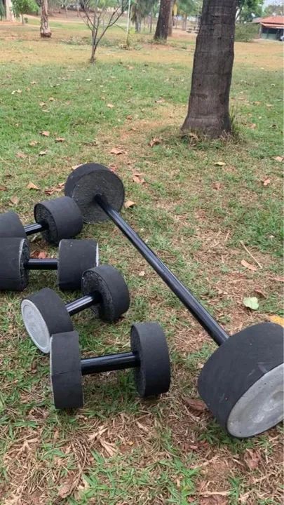 Anilha , treinar em casa , halter e barra - Foto 2