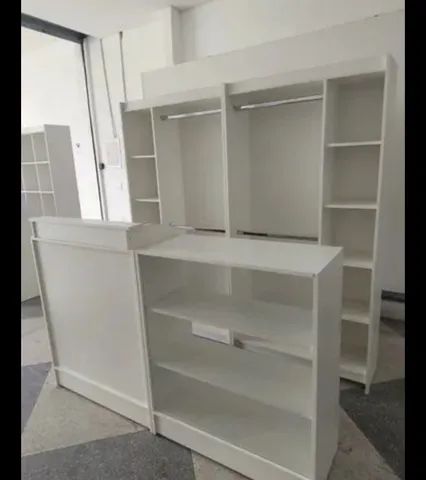 BALCÃO VITRINE CAIXA CABIDEIRO COLMEIA NICHO - KIT COMPLETO