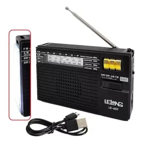 Rádio Retrô Am/Fm Recarregável Lelong Le 607 Loja Coimbra Computadores Entregamos  - Foto 3