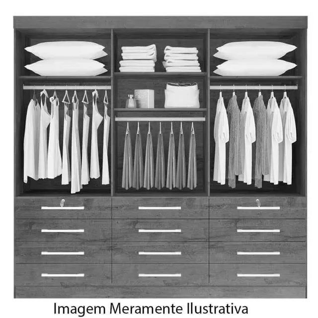 Roupeiro Casal 100%MDF  6 Portas 12 Gavetas Cinamomo rf55 - Foto 5