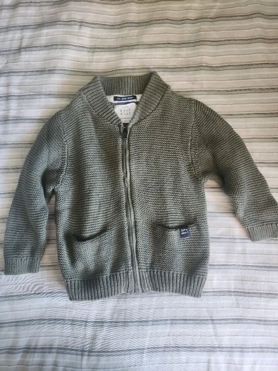 Casaco de Tricô Verde Zara Baby - Foto 4