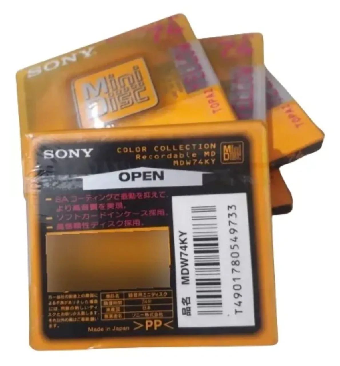 5 MD's MINI DISC SONY YELLOW 74minutos NOVOS LACRADOS :) - Foto 2