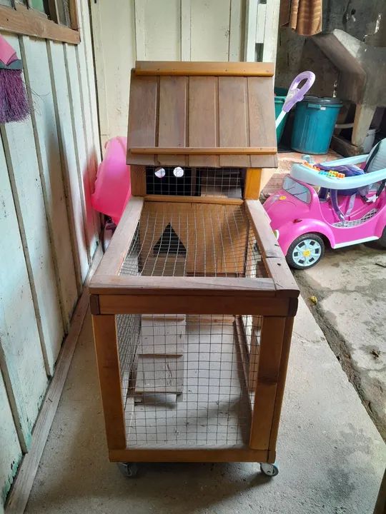 Casa para Roedores em Madeira com Gaiola - Foto 2